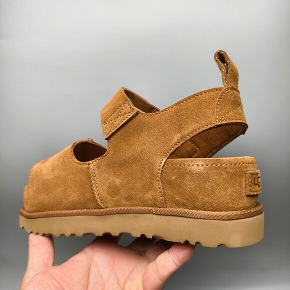 UGG Womens Brown Suede Platform Sandals - Picture 3 of 7